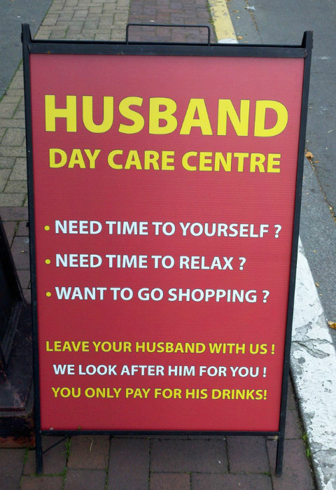 Husband Daycare Center Bar Sign